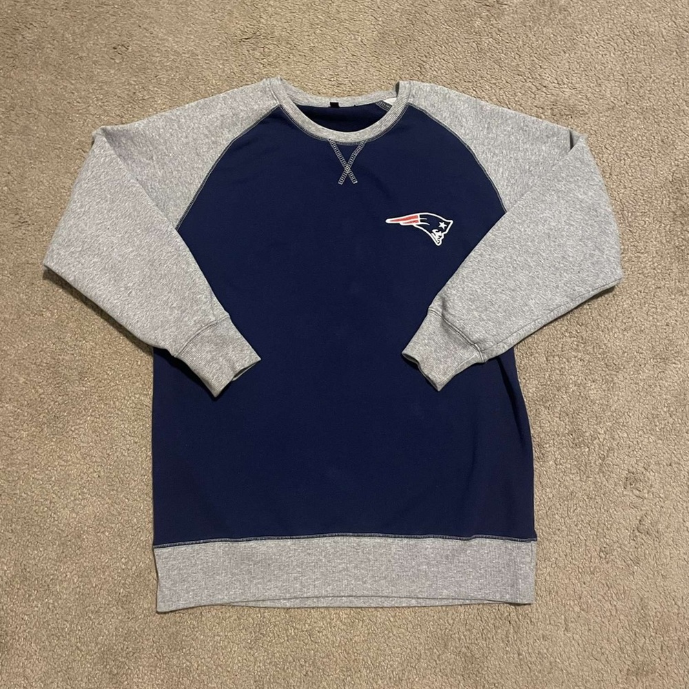 New England Patriots NFL Blue Pullover Crewneck